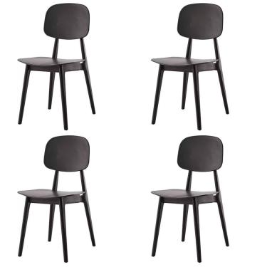 Imagem de Kit 4 Cadeiras Vegas Cátia Fratini Em Polipropileno Preto