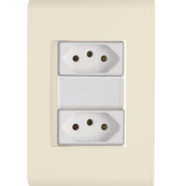 Imagem de Cj Duas Tomadas Dupla 10a Liz Bege Tramontina Completo Pronto Tramontina