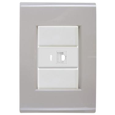 Imagem de Cj Tomada Rj45 Rj 45 Ethernet Liz Fendi Tramontina Completo Pronto Tramontina
