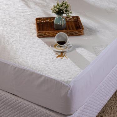 Imagem de Protetor De Colchão Impermeável Branco Avulso Solteiro - Capa Protetora Para Cama Toque Macio