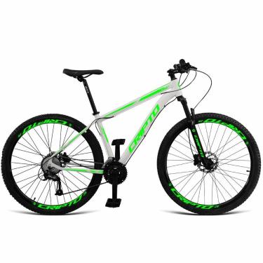 Imagem de Bicicleta Aro 29 Cripto 27 Marchas Freio Hidráulico Trava-k7 - Branco-verde - 19" Branco-verde