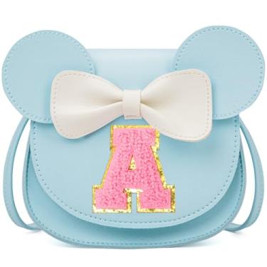 Imagem de OYLOLA Presentes De Aniversário Para Meninas 3, 4, 5, 6, 7 E 8 Anos, Bolsa Infantil Com Inicial, Azul, Crianças