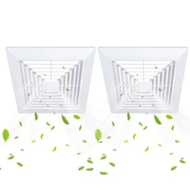 Imagem de Flowild 2 Peças 9X9 Capa Para Exaustor De Banheiro Com Molas - Grade Reposição Ventiladores Quadrados Teto Ou Parede, Plástico, Desviador Ar, Difusor Branco