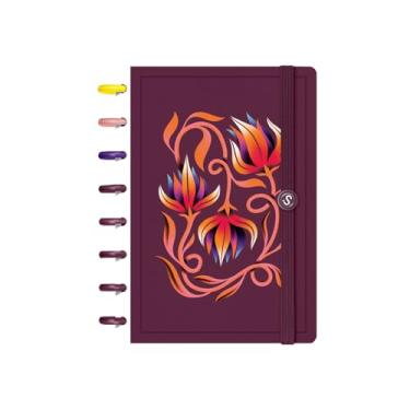 Imagem de Caderno de Disco ISCOOL Pequeno Flore(Ser) Encanto Marsala