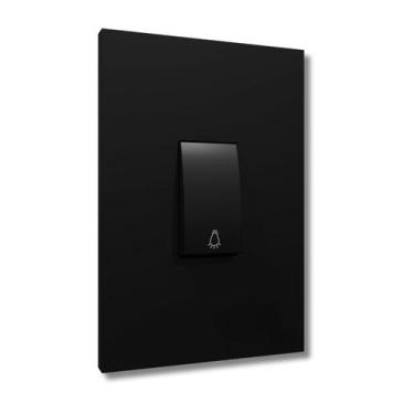 Imagem de Conjunto Interruptor 1 Tecla Minuteria Black Satin - B.lux