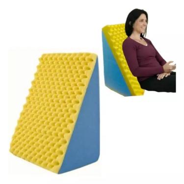 Imagem de Triangulo De Espuma Ortopédico Comfort 65cm X 45cm X 30cm Cor Amarelo E Azul