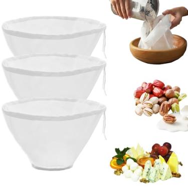 Imagem de Coador de polpa de leite de aveia para sucos de alimentos, leites de nozes, malha ultrafina, iogurte, filtro de leite de soja, caldos saborosos líquidos culinários, coador de sementes para smoothies