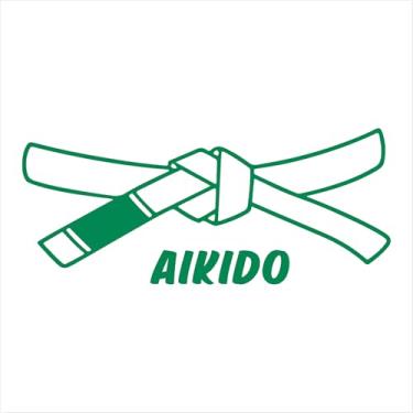 Imagem de Adesivo Faixa Aikido decorativo Luta MMA UFC tatame Kimono (VERDE, 58,5x25cm)