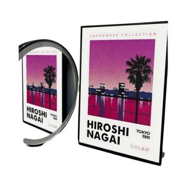 Imagem de Verão Praia Cidade Vintage Vaporwave Cartaz Adesivo De Papel À Prova D