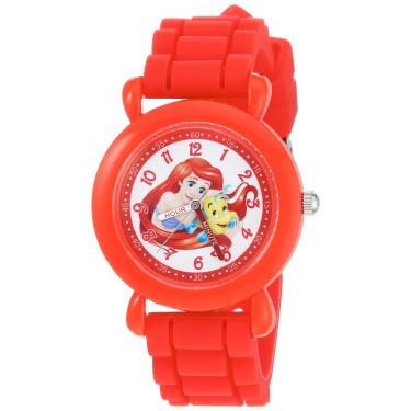 Imagem de DISNEY Relógio feminino Ariel Analógico-Quartzo com pulseira de silicone, vermelho, 16 (modelo: WDS000145)