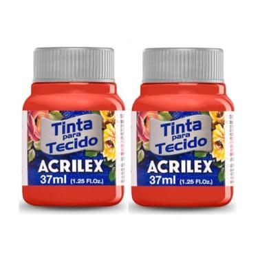 Imagem de Tinta Para Tecido Fosca Acrilex 37ml 2 Unidades Artesanato Fixação Frio Alta Cobertura – Fixação a Frio e Alta Cobertura Com Acabamento Fosco, Este Kit É A Escolha Perfeita Para Quem Busca Qualidade (Vermelho Escarlate 508)