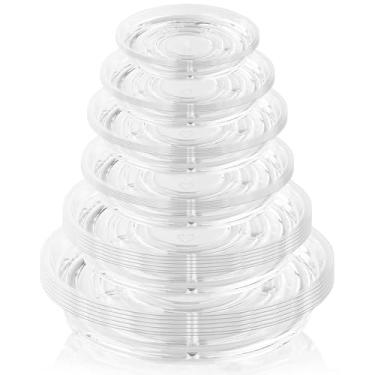 Imagem de UltraOutlet Pacote com 36 Saurcer de Plástico Transparente para Vaso de Plantas, 10 cm 15 cm 20 cm 25 cm 35 cm
