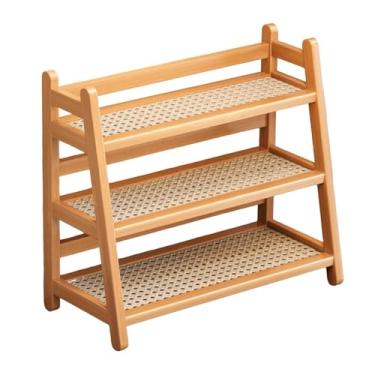 Imagem de IEUDNS Suporte para garrafas de xarope para cafeteria, porta-canecas, expositor de copos, multiuso, suporte para temperos em rack para despensa e mesa, Cor de Madeira