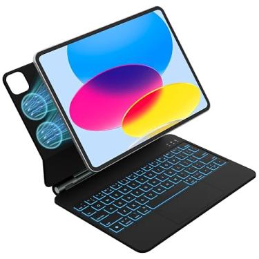 Imagem de Sooguard Capa Magic Keyboard Para Ipad Air 11" (M3 2025/M2 2024) E Pro (1ª/2ª/3ª/4ª Geração) - Retroiluminação De 7 Cores, Trackpad Multitoque, Protetora Fina Magnética 5/4, Preta