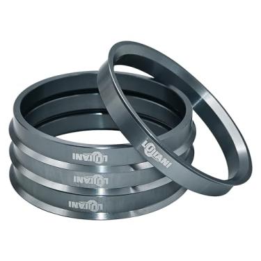 Imagem de LUJIANI Pacote com 4 anéis centrais de cubo de carro universal, 67,1 mm ID a 73,1 mm OD Centerbore, rodas de liga de alumínio, eixo central de absorção de choque, anéis adaptadores de cubo compatíveis