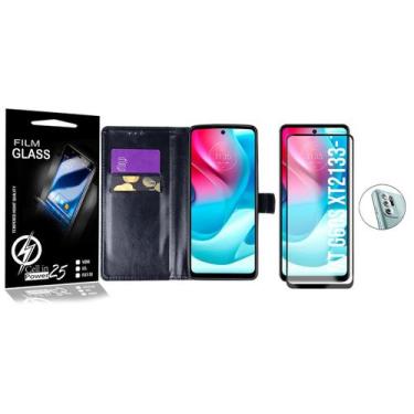 Imagem de Capa Carteira + Vidro 3d + Pel Câmera Moto G60S XT2133 - Cell In Power