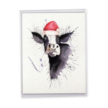 Imagem de NobleWorks Cartão de papel Jumbo Christmas Thank You 21 x 28 cm com envelope (1 pacote) grande Jumbo Wildlife Expressions - Cow J2973HXTG