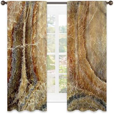 Imagem de Cortinas blecaute de mármore 90%, padrão de superfície de pedra ônix, tecido impermeável, cortinas blackout com absorção de som para decoração de sala de jantar/festa, L 132 x C 182 cm