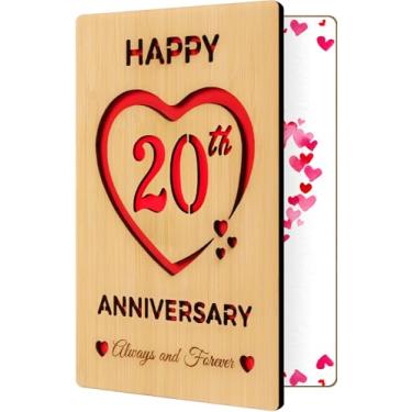 Imagem de Vovocas Cartão Happy 20th 20 year Anniversary Card always and forever for wife and huaband