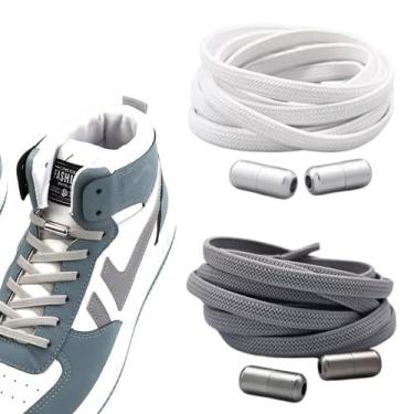 Imagem de Kit 2 Cadarço Elástico Para Rosquear Sem Amarrar Fino 1 Metro Para Sap