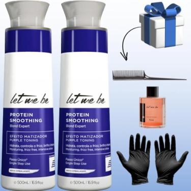 Imagem de Let Me Be Escova Matizadora Protein Smoothing Kit com 2 Unidades 500ml cada com Efeito Matizador Roxo