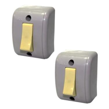Imagem de Kit 2 Interruptor Silentoque Sobrepor Simples 10a 1500 Pial