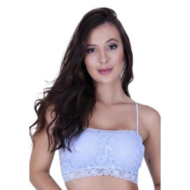 Imagem de Sutiã Top Faixa de Renda Cropped com Bojo - c2 MELISSA - TERRA E MAR M