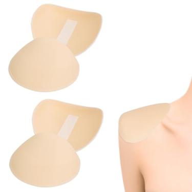 Imagem de 2 pares de ombreiras, almofadas de ombro ajustadas de 1,5 cm de espessura, almofada de ombro de espuma para roupas femininas, suprimento de costura, esponja grossa e respirável, almofada de espuma