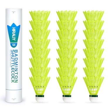 Imagem de HIRALIY Petecas de badminton para pássaros, petecas de penas de plástico para badminton com estabilidade e durabilidade, bola de passarinho de alta velocidade para atividades esportivas internas e