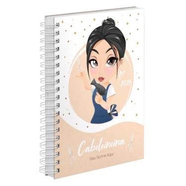 Imagem de Agenda Comercial 2026 Personalizada Capa Dura Cabeleireira Morena Cores (Nude)
