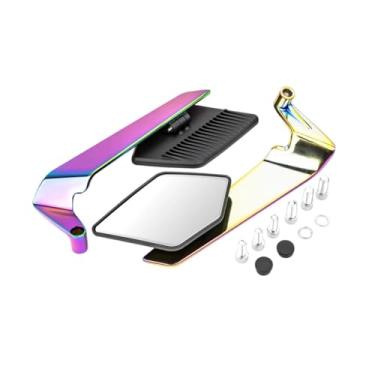 Imagem de kowaku Espelhos retrovisores genéricos para motocicletas com parafusos M8 e M10, acessórios elegantes, fácil instalação e amplo ângulo de visão ajustável, Multicolorido