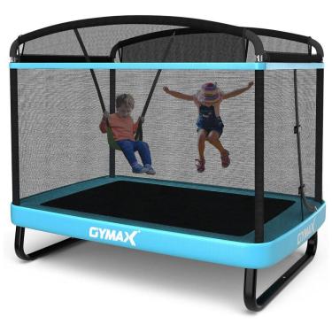 Imagem de Cama Elastica Infantil com Diâmetro, Rede de Proteção e Balanço para até 100 kg, GYMAX, Azul