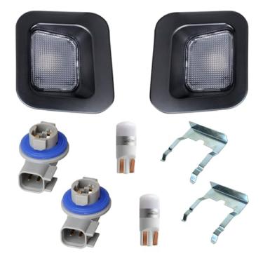 Imagem de HERCOO Luz de placa de licença LED soquete de lâmpada traseira capa preta clipe retentor compatível com Dodge Ram 1500 2500 3500 2003-2018 caminhonete traseira para-choque reposição de reposição