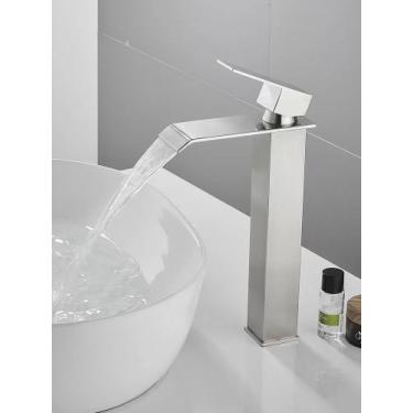 Imagem de Torneira banheiro gourmet cascata quadrada alta - cromada - mg35 - MG 