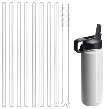 Imagem de Soledea Pacote com 8 canudos de substituição para Takeya 1,134 g, canudos reutilizáveis compatíveis com Simple Modern, Hydro Flask, IRON °FLASK, ThermoFlask, CIVAGO Wide Mouth Water Bottle Straw Lid