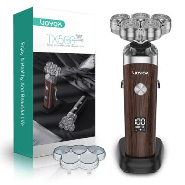 Imagem de VOYOR Barbeador elétrico para homens - Barbeadores flutuantes 5D para homens, barbeador elétrico magnético, recarregável, visor de LED, barbear a seco e molhado IPX6 à prova d'água para homens TX500