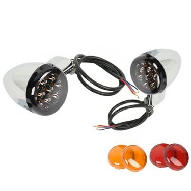 Imagem de Lâmpada indicadora LED de seta traseira para motocicleta, luz de freio de alumínio para Harley Davidson XL883 1200 X48 2004-2022 (prata)