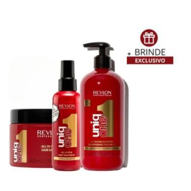 Imagem de Kit Shampoo + Leave-in E Mascara Uniq One 300ml Revlon + 01 Brinde Exc