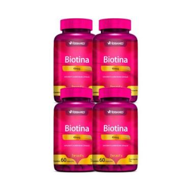 Imagem de Kit 4x Vitamina Biotina 45mcg 60 cps - HERBAMED