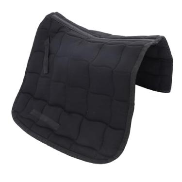 Imagem de Jiawu Almofada de Sela a Cavalo, Respirável Confortável Choque Profissional Absorvendo Sela Ocidental para Proteção, Suprimentos de Equinos, Equipamento de Pilotagem para Treinamento (Preto)