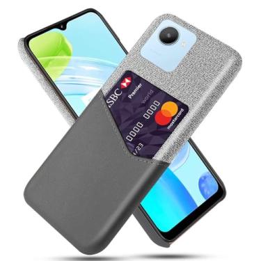 Imagem de Capa para Realme C30,Anti-deslizamento,Proteção contra quedas de 360°,Resistência à impressão digital,Tela e caso de couro PU com 1 slot de cartão atrás-Gray