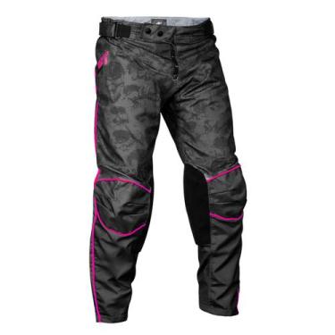 Imagem de Calça de Motocross Infantil Pro Tork Fast , Chumbo, Rosa, 16