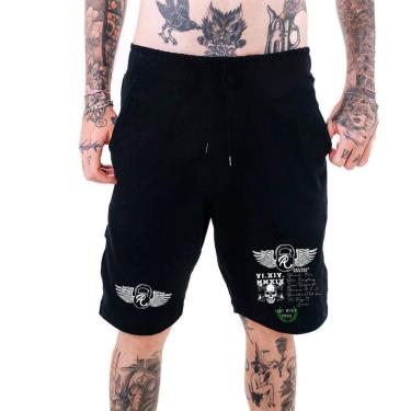 Imagem de Bermuda Moletom Masculina‎ Alteres Academia Skull Angel Abstract-Masculino