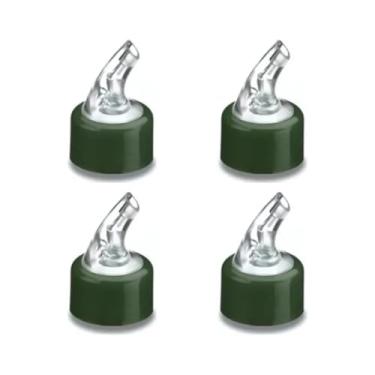 Imagem de Bicos Dosadores para Azeite e Vinagre, 4 Unidades, 30mm, Verde, Compatível com Garrafas Borges, Hemmer e Outras