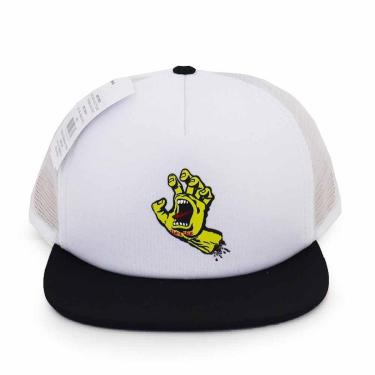 Imagem de Boné Santa Cruz Trucker Screaming Hand - Branco/Amarelo-Unissex