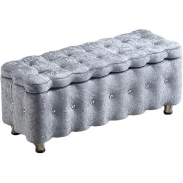 Imagem de Armazenamento Otomano Caixa Janela Assento Banco Cabeceiro Descanso Banqueta Trocando Seus Sapatos Banqueta De Armazenamento Quarto Cama Sala De Estar Sofá Puff Bancos Otomanos, Pink, 100x40x40cm