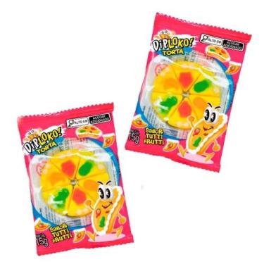 Imagem de Kit com 3 unidades Balas Gelatina Torta Tutti Frutti Diploko - Dip Lok