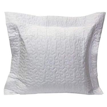 Imagem de Porta Travesseiro Padrão Avulso 300 Fios Satinee Liso - Kacyumara Branco