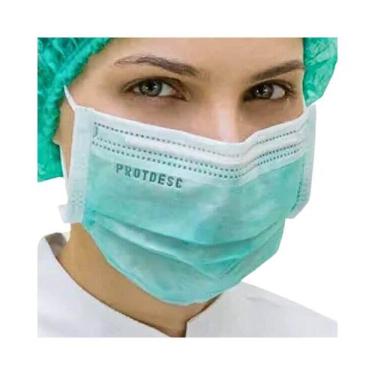 Imagem de Máscara Cirúrgica Tripla com Elástico 50UN - Protdesc, Verde
