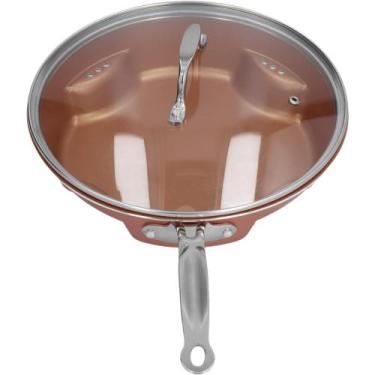 Imagem de Frigideira Antiaderente 28cm com Tampa de Vidro e Bicos Vertedores - b